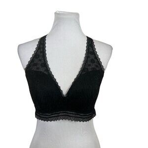 Black Bralette Victoria’s Secret Large see through Lace Racerback Sexy Date